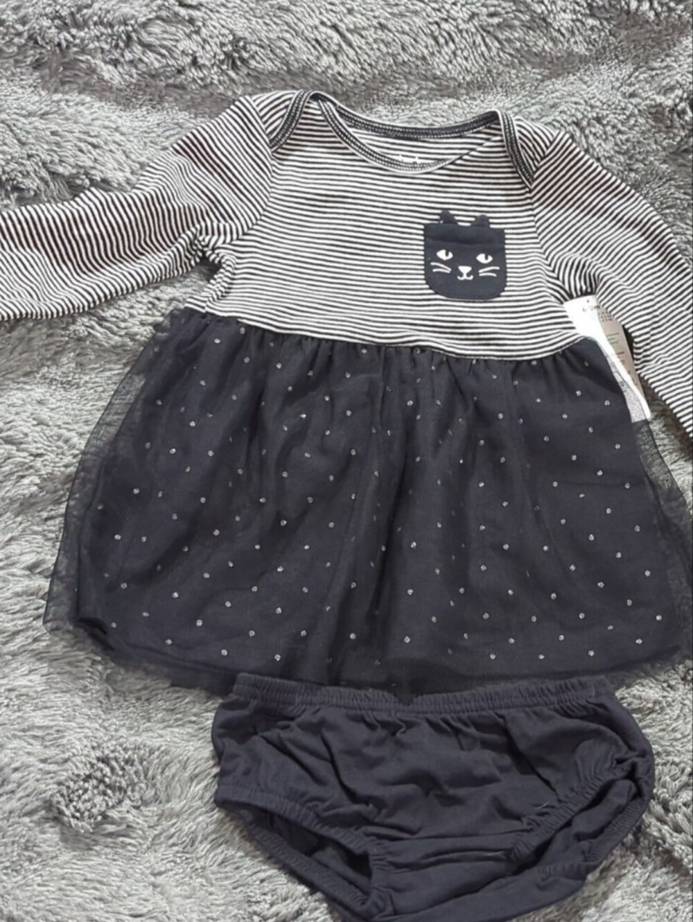 Carter's Child of Mine Baby Girl Halloween Cat Tulle Dress Set